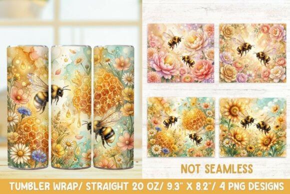 Bumble Bee Tumbler Wrap Graphics