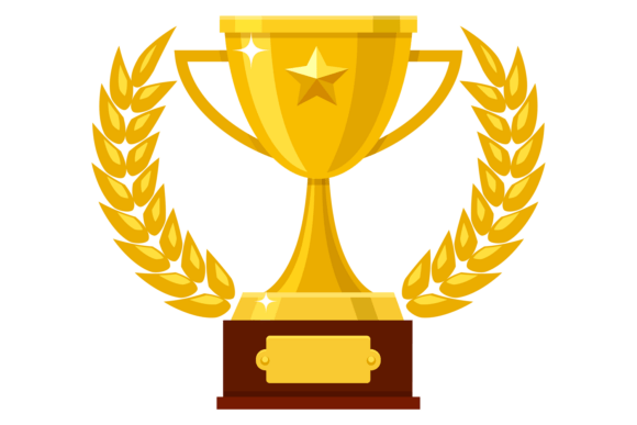 Ceremony Prize Color Icon: Golden Trophy Graphics for Illustrations