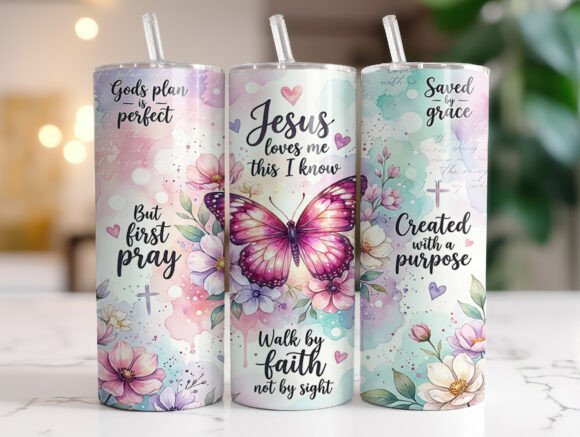 Christian Butterfly Faith Quotes Tumbler Graphics Review
