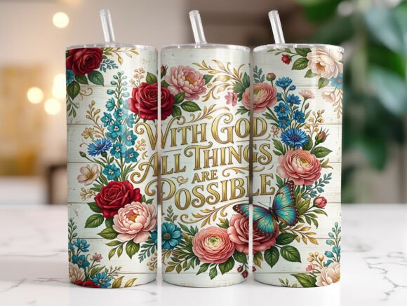 Christian Floral Faith 20oz Tumbler Wrap Graphics Review