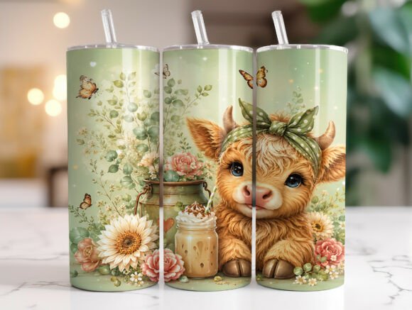 Coffee Lover Highland Cow Tumbler Wraps Graphics Review