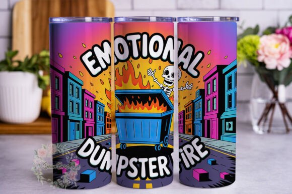 Emotional Dumpster Fire Tumbler Graphics Wrap Review