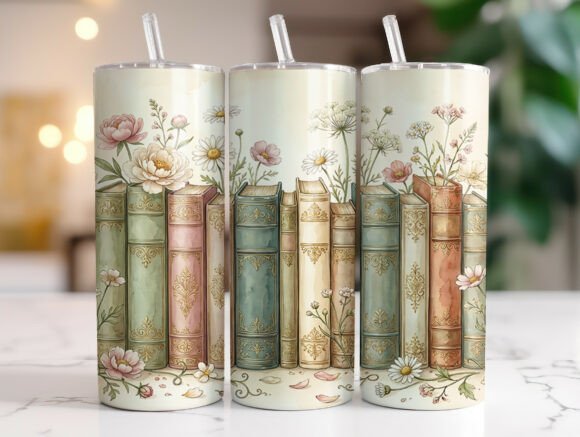 Graphics for Tumbler Wraps: Vintage Floral Book Lover Review