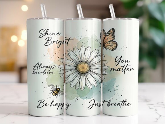 Inspirational Floral Quote Tumbler Wrap Graphics Review