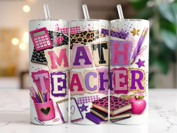 Math Teacher Tumbler Wrap Graphics