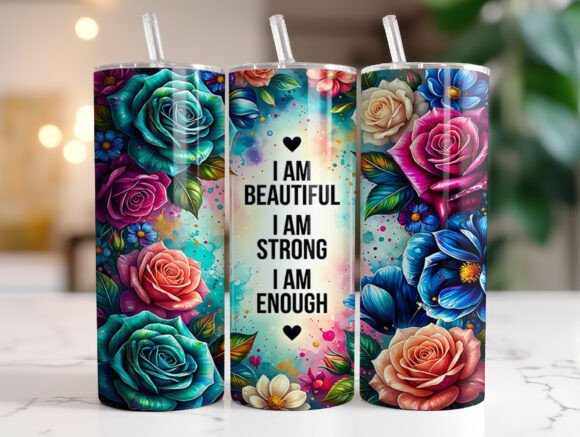 Motivational Floral Quote 20oz Tumbler Graphics Review