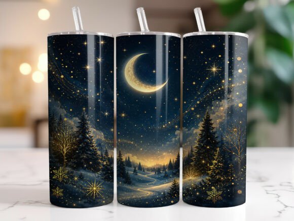 Night Sky Christmas 20oz Tumbler Wraps Graphics Review
