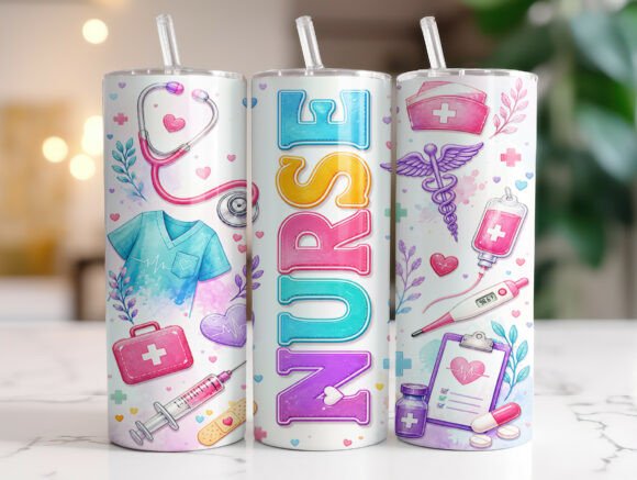 Pastel Nurse Graphics for Tumbler Wraps