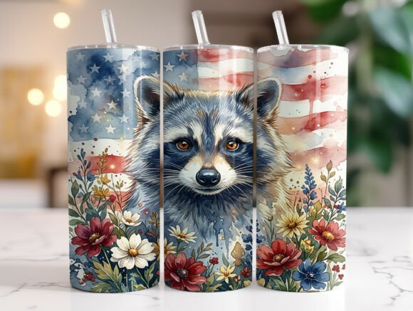 Patriotic Raccoon Tumbler Wrap Graphics Review