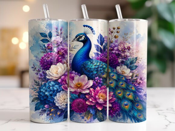 Peacock Floral Tumbler Wrap Graphics: A Designer Review