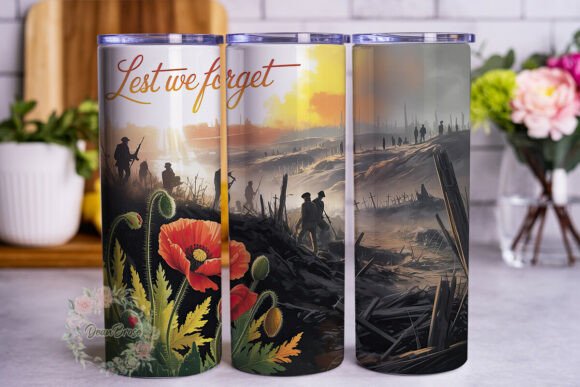 Remembrance Poppy Field in Graphics and Tumbler Wraps