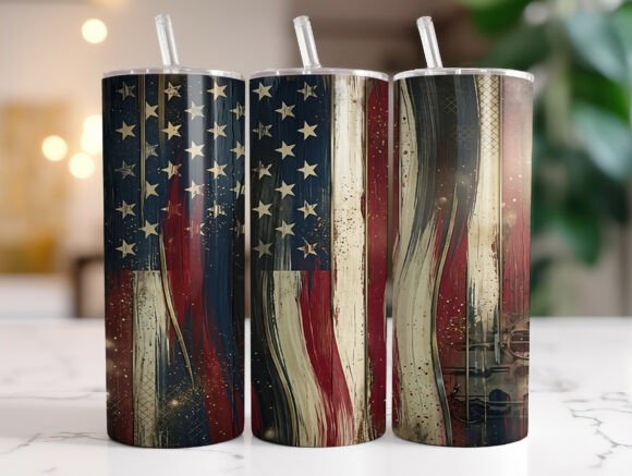 Rustic American Flag Tumbler Wrap Graphics Review