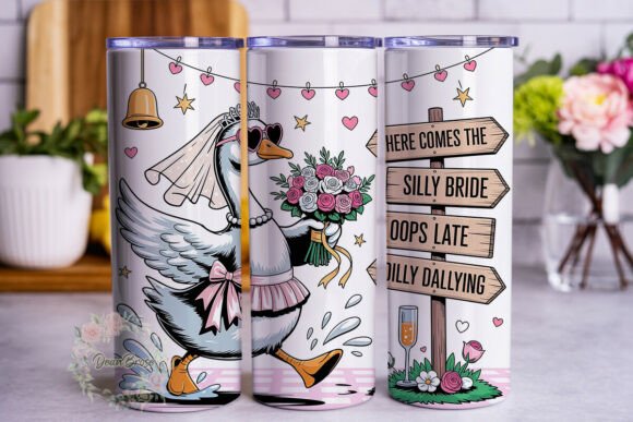Silly Bride Wedding Goose 20oz Tumbler Graphics & Tumbler Wraps