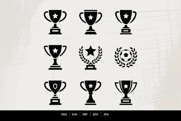 Trophy Award Icon Collection: Graphics & Icons for Local Branding