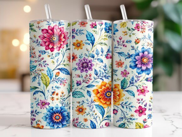 Vibrant Floral Tumbler Wraps Graphics Review