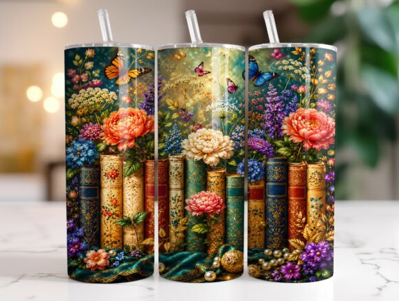 Vintage Botanical Books Tumbler Wraps & Graphics