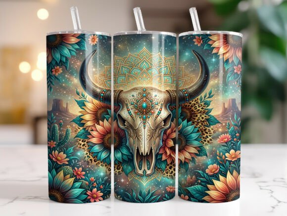 Western Floral Cow Skull: Graphics & Tumbler Wraps Review